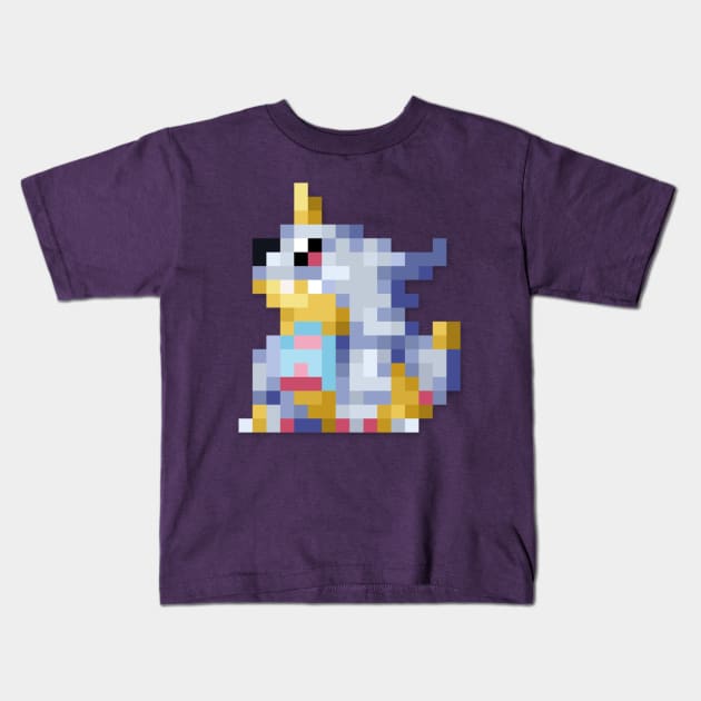 Gabumon low-res pixelart Kids T-Shirt by JinnPixel